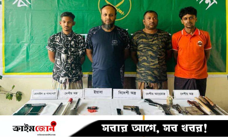 যৌথ বাহিনীর অভিযানে দেশি-বিদেশি অস্ত্র জব্দ, বিএনপি নেতাসহ আটক ৪