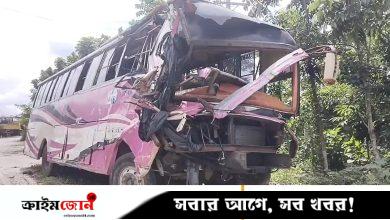 ঢাকা-ভাঙ্গা এক্সপ্রেসওয়েতে কাভার্ড ভ্যানকে বাসের ধাক্কা, আহত ১০