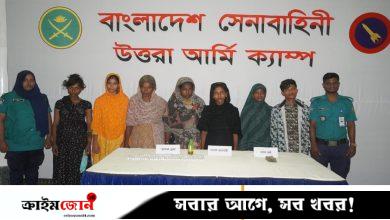 বিমানবন্দর রেলস্টেশনে আধা কেজি গাঁজাসহ ৭ গ্রেপ্তার