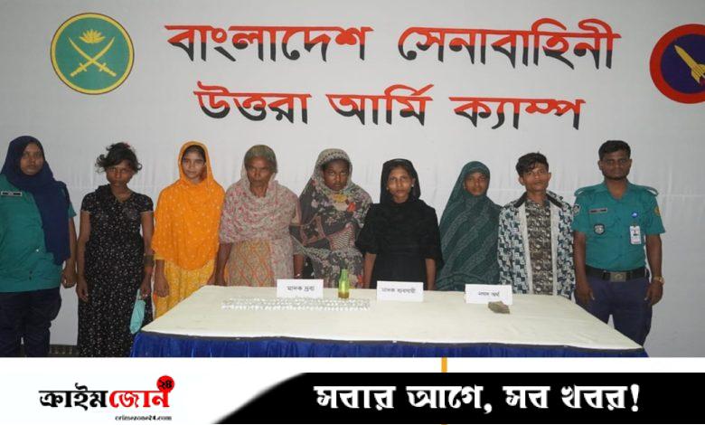 বিমানবন্দর রেলস্টেশনে আধা কেজি গাঁজাসহ ৭ গ্রেপ্তার