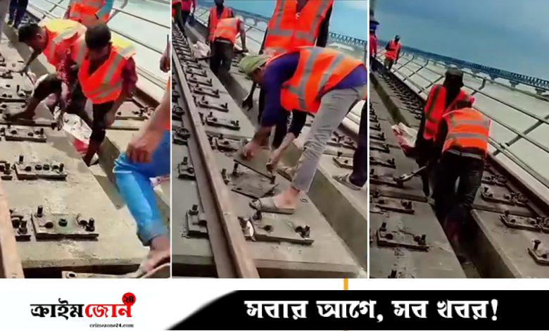 খুলে ফেলা হচ্ছে যমুনা সেতুর রেললাইন