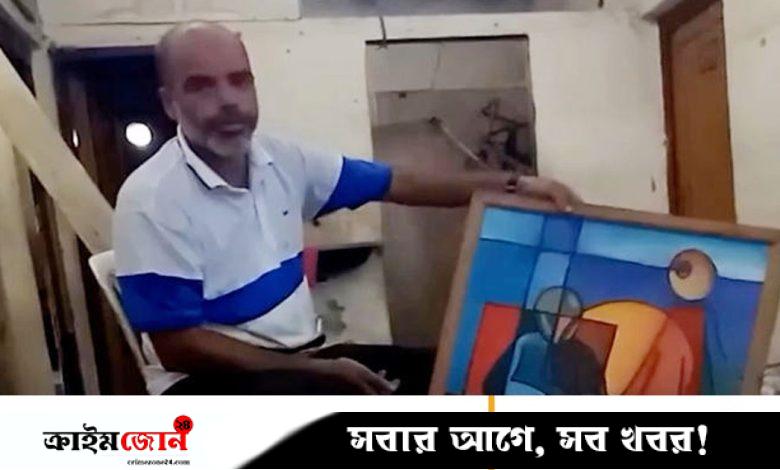 নিজের চিত্রকর্ম পুড়িয়ে সন্তানদের খাবার জোগাচ্ছেন গাজার শিল্পী