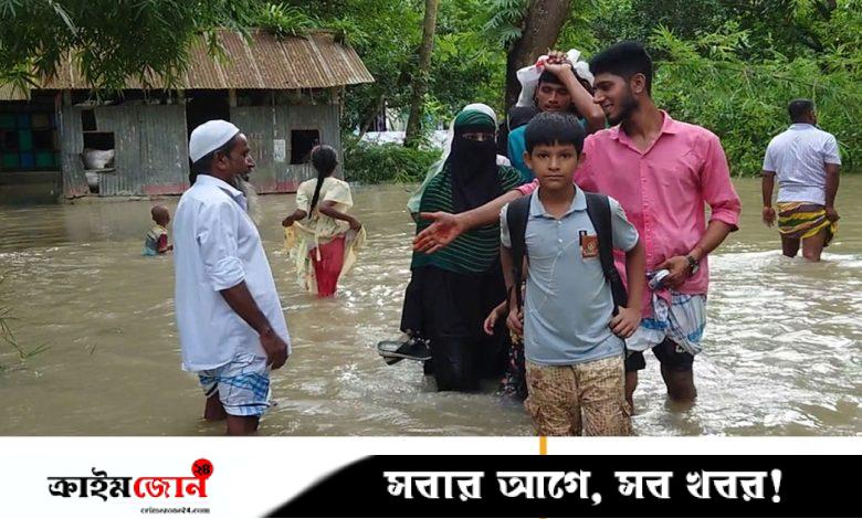 চাঁদপুরে মেঘনার পানি বিপৎসীমার ওপরে, প্লাবিত নদীতীরবর্তী এলাকা