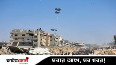 গাজায় ইসরায়েলের দৈনিক ১০ ঘণ্টার যুদ্ধবিরতি ঘোষণা, আকাশ থেকে ত্রাণ ফেলছে জর্ডান-ইউএই