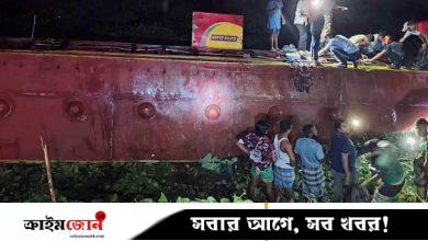 গোপালগঞ্জে নিয়ন্ত্রণ হারিয়ে যাত্রীবাহী বাস খাদে, চালক নিহত