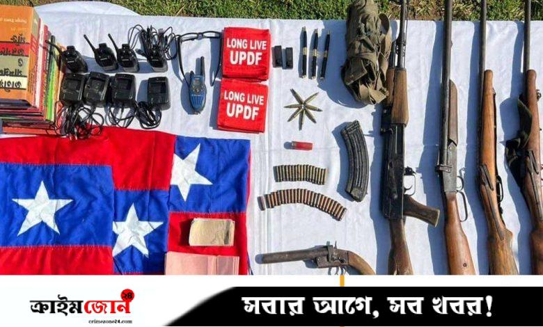 রাঙামাটিতে ইউপিডিএফের আস্তানায় সেনা অভিযান, অস্ত্র-গোলাবারুদ উদ্ধার