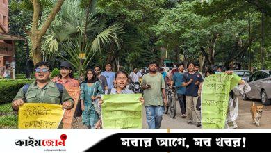 গঙ্গাচড়ায় হিন্দু সম্প্রদায়ের ওপর হামলার প্রতিবাদে জাবিতে বিক্ষোভ