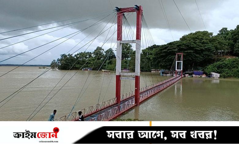 কাপ্তাই হ্রদের পানি বৃদ্ধি, ডুবে গেছে ঝুলন্ত সেতু