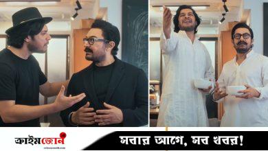 দুই ছেলেকে সঙ্গী করে নিজেকে নিয়েই মজা করলেন আমির খান