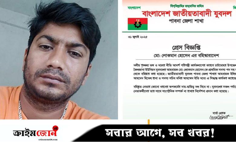 ব‍্যাংকে হামলা চালানো সেই যুবদল নেতা দল থেকে বহিষ্কার