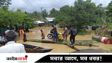 সড়ক ডুবে যান চলাচল বন্ধ, সাজেকে আটকা পড়েছেন ৫৮৩ পর্যটক