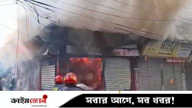 মাধবদীতে সোনার বাংলা সমবায় মার্কেটে আগুনে পুড়ল ৭ দোকান