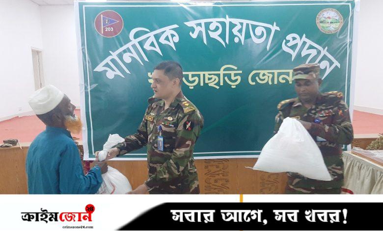 খাগড়াছড়িতে সেনাবাহিনীর মানবিক সহায়তা