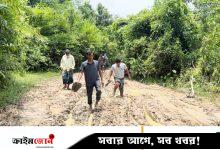 কাদাপথে তিন কিলোমিটারে চরম দুর্ভোগ