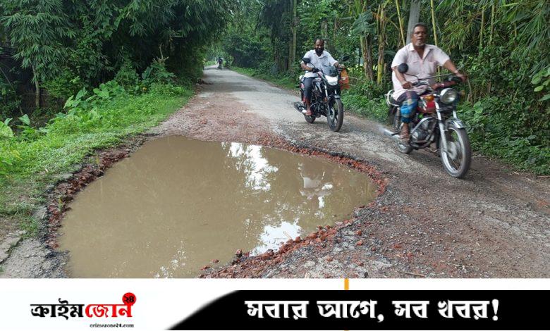 সড়ক নয় যেন গর্তের ফাঁদ, আদিতমারীতে ভোগান্তির শেষ নেই
