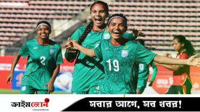 শান্তির ‘অলিম্পিক গোল’, এগিয়ে থেকে বিরতিতে বাংলাদেশ