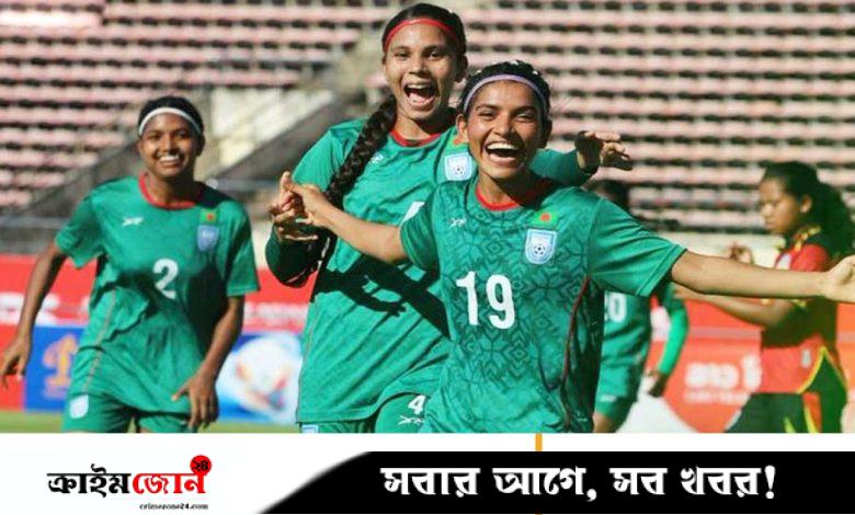 শান্তির ‘অলিম্পিক গোল’, এগিয়ে থেকে বিরতিতে বাংলাদেশ