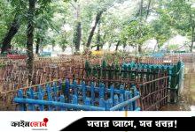 পানিতে তলিয়েছে সন্তানের কবর, কাঁদলেন এক বাবা