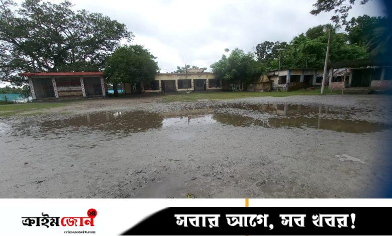দায়সারাভাবে বিদ্যালয়ের মাঠ ভরাট করে প্রকল্পের টাকা লুট আওয়ামী নেতার