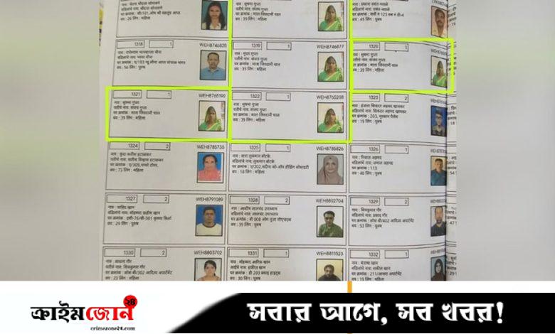 ভারতে ভোটার তালিকায় এক নারীর নাম ৬ বার