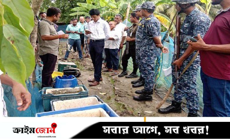 কয়রায় জেলি পুশ করা ৫০ কেজি চিংড়ি জব্দ, পাঁচ ব্যবসায়ীকে জরিমানা