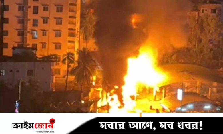 মহাখালী ফিলিং স্টেশন আগুনের ঘটনায় নিরাপত্তা কর্মী দগ্ধ