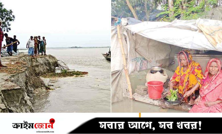 ভাঙন-পানিবন্দীতে দিশেহারা মানুষ
