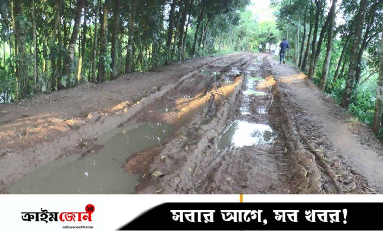 এক কিলোমিটার সড়কে ভোগান্তি চরমে