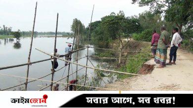 করতোয়ার ভাঙনে শেরপুরের চারটি গ্রামের মানুষের দুর্ভোগ