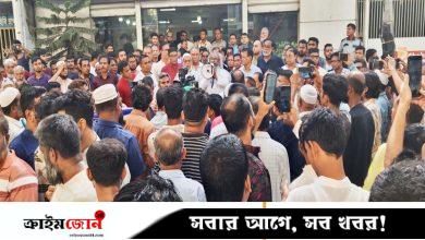 রাজধানীতে সোহাগ পরিবহনের কাউন্টারে হামলার প্রতিবাদে মানববন্ধন